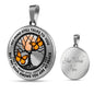 AG0608068 My Mind Still Talks To You Orange Monarch Butterflies Black Moon Tree Of Life Luxury Necklace with Back Engraving