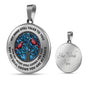 VT0032 My Mind Still Talks To You Cardinal Bird Tree Of Life Blue Background Luxury Necklace with Back Engraving