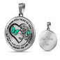 B0708025 My Mind Still Talks To You Green Butterflies Black Rose And Heart Shape Luxury Necklace with Back Engraving