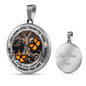 AG2008013 My Mind Still Talks To You Orange Monarch Butterflies Tree Of Life Luxury Necklace with Back Engraving