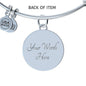 D0713001 My Mind Still Talks To You Turquoise Stair Way To Heaven With Heart Wings Circle Adjustable Luxury Bangle with Back Engraving