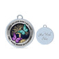 TM0003 Those We Love Don't Go Away Turquoise and Purple Butterflies Tree On Life Circle Adjustable Luxury Bangle with Back Engraving