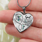 KT0085 Turquoise Hummingbird God Has You In His Arms I Have You In My Heart Love Infinity Heartbeat Heart Pendant Luxury Necklace with Back Engraving