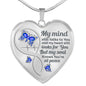 Blue Butterfly My Mind HNLVBC0005 Memorial Heart Pendant Necklace