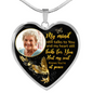 Golden Hummingbird My Mind HNLVBC0025 Personalized Memorial Heart Pendant Necklace