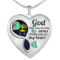 Aquamarine Butterfly God Has You Memorial Heart Pendant Necklace HNLVBC0014