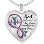 KT0080 Hummingbird God Has You In His Arms I Have You In My Heart Purple Love Infinity Heartbeat Heart Pendant Luxury Necklace with Back Engraving