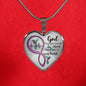 KT0080 Hummingbird God Has You In His Arms I Have You In My Heart Purple Love Infinity Heartbeat Heart Pendant Luxury Necklace with Back Engraving