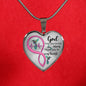 KT0082 Hummingbird God Has You In His Arms I Have You In My Heart Love Pink Infinity Heartbeat Heart Pendant Luxury Necklace with Back Engraving
