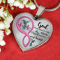 KT0082 Hummingbird God Has You In His Arms I Have You In My Heart Love Pink Infinity Heartbeat Heart Pendant Luxury Necklace with Back Engraving