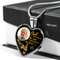 Golden Hummingbird God Has You HNLVBC0025 Personalized Memorial Heart Pendant Necklace