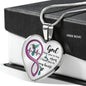 KT0080 Hummingbird God Has You In His Arms I Have You In My Heart Purple Love Infinity Heartbeat Heart Pendant Luxury Necklace with Back Engraving