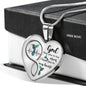 KT0085 Turquoise Hummingbird God Has You In His Arms I Have You In My Heart Love Infinity Heartbeat Heart Pendant Luxury Necklace with Back Engraving