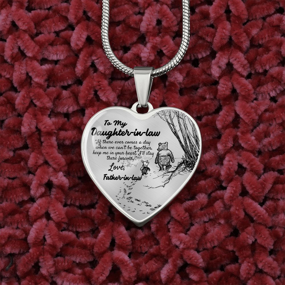 To My Beautiful Daughter-in-law Heart Necklace Birthday Gift, Christmas Gift From Father-in-law