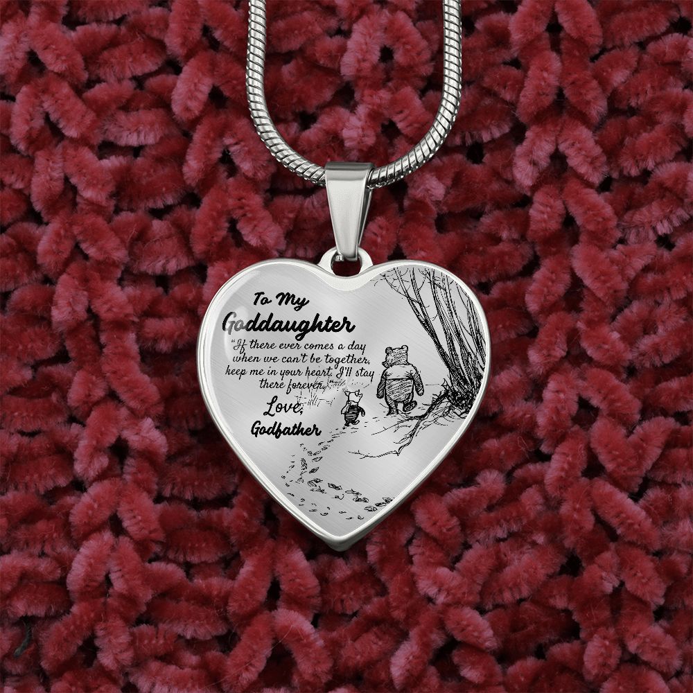 To My Beautiful Goddaughter Heart Necklace Birthday Gift, Christmas Gift From Godfather