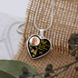 Golden Hummingbird God Has You HNLVBC0025 Personalized Memorial Heart Pendant Necklace