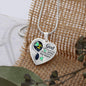 Aquamarine Butterfly God Has You Memorial Heart Pendant Necklace HNLVBC0014
