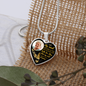 Golden Hummingbird My Mind HNLVBC0025 Personalized Memorial Heart Pendant Necklace