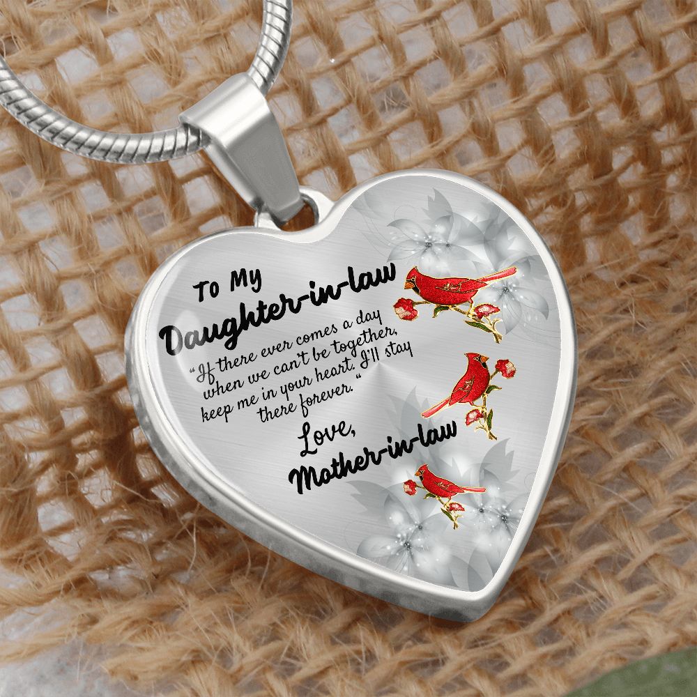 To My Daughter-in-law Heart Necklace Birthday Gift, Christmas Gift From Mother-in-law