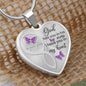Violet Butterfly God Has You Memorial Heart Pendant Necklace HNLVBC0001