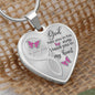 Hot Pink Butterfly God Has You Memorial Heart Pendant Necklace HNLVBC0001