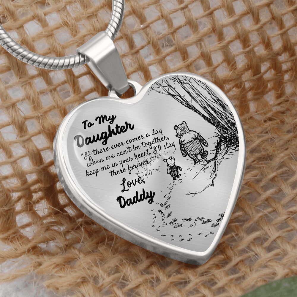 To My Beautiful Daughter Heart Necklace Birthday Gift, Christmas Gift From Daddy