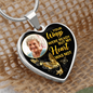 Golden Hummingbird Your Wings HNLVBC0025 Personalized Memorial Heart Pendant Necklace