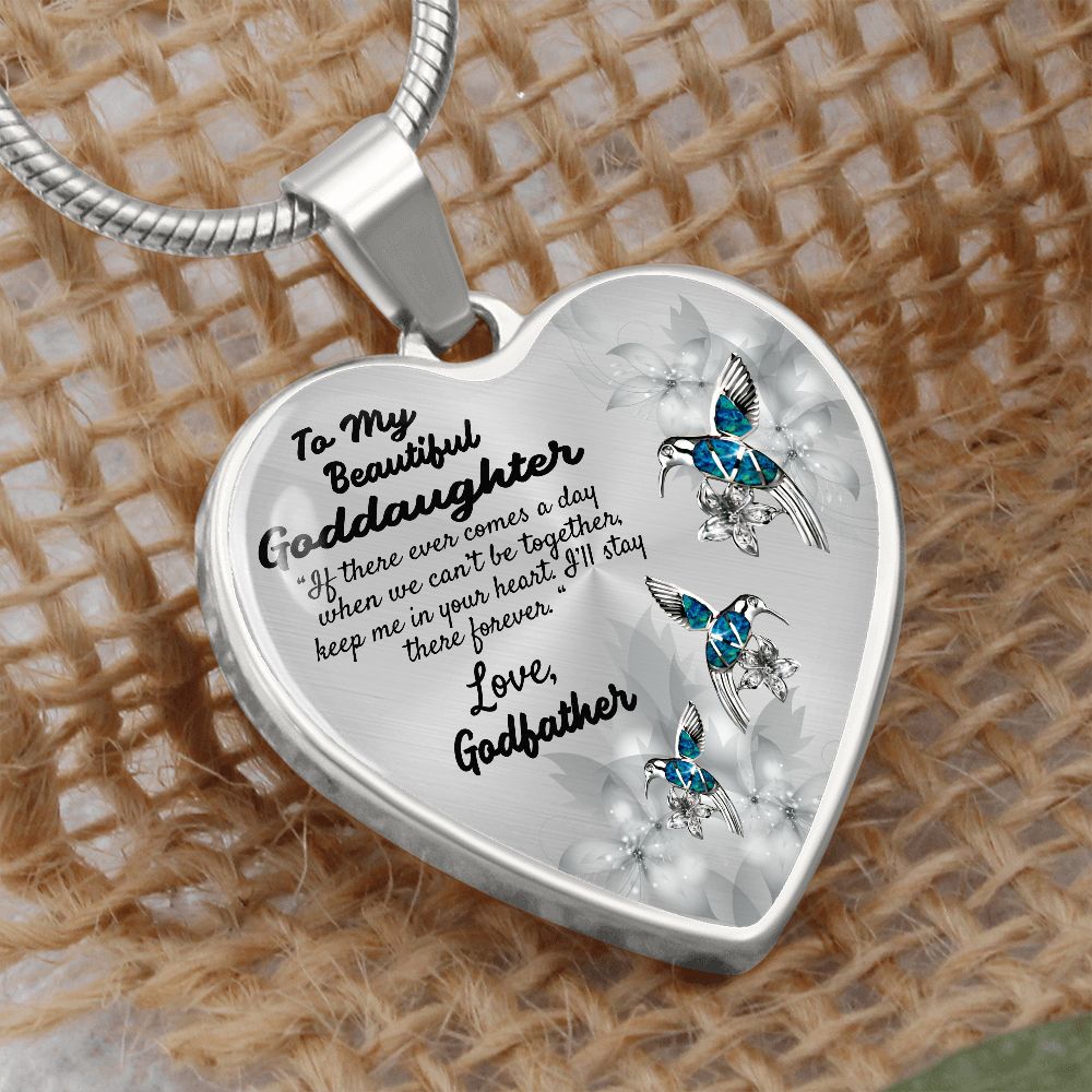 To My Goddaughter Heart Necklace Birthday Gift, Christmas Gift From Godfather