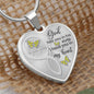 Yellow Butterfly God Has You Memorial Heart Pendant Necklace HNLVBC0001