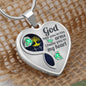 Aquamarine Butterfly God Has You Memorial Heart Pendant Necklace HNLVBC0014