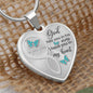 Turquoise Butterfly God Has You Memorial Heart Pendant Necklace HNLVBC0001