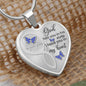 Blue Butterfly God Has You Memorial Heart Pendant Necklace HNLVBC0001
