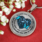 TM0002 My Mind Still Talks To You Blue Butterfly Broken Heart Luxury Necklace with Back Engraving