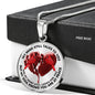 SP0109040 My Mind Still Talks To You Red Cardinals Broken Heart Luxury Necklace with Back Engraving