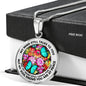 AG2808004 My Mind Still Talks To You Turquoise Butterflies Flower Luxury Necklace with Back Engraving