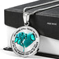 SP0109020 My Mind Still Talks To You Turquoise Butterflies Broken Heart Luxury Necklace with Back Engraving