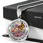 AG2208047 My Mind Still Talks To You Orange Monarch Butterflies Flower Luxury Necklace with Back Engraving