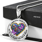 SP0509019 My Mind Still Talks To You Purple Butterflies Broken Heart Luxury Necklace with Back Engraving