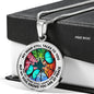 AG2108007 My Mind Still Talks To You Turquoise Butterflies Four Season Tree Of Life Luxury Necklace with Back Engraving