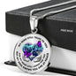 JL2207018 My Mind Still Talks To You Purple Butterflies Metal Tree Of Life With Heart Wings Luxury Necklace with Back Engraving