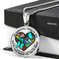 SP0109031 My Mind Still Talks To You Turquoise Butterflies Broken Heart Luxury Necklace with Back Engraving