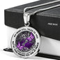 AG2208021 My Mind Still Talks To You Purple Butterflies Silver Tree Of Life Luxury Necklace with Back Engraving