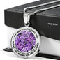 AG2608015 My Mind Still Talks To You Purple Butterflies Flower Luxury Necklace with Back Engraving