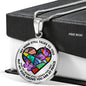 SP0109025 My Mind Still Talks To You Purple Butterflies Broken Heart Luxury Necklace with Back Engraving