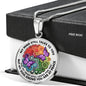 AG2408025 My Mind Still Talks To You Purple Butterflies Four Seasons Flower Luxury Necklace with Back Engraving