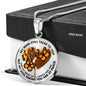 SP0109014 My Mind Still Talks To You Orange Monarch Butterflies Broken Heart Luxury Necklace with Back Engraving