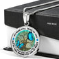 AG1308006 My Mind Still Talks To You Blue Butterflies Tree Of Life Luxury Necklace with Back Engraving