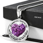 SP0109011 My Mind Still Talks To You Purple Butterflies Broken Heart Of Rocks Luxury Necklace with Back Engraving