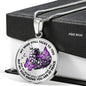 SP0509010 My Mind Still Talks To You Purple Butterflies Broken Heart Luxury Necklace with Back Engraving