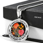 AG2908036 My Mind Still Talks To You Orange Monarch Butterflies Flower Luxury Necklace with Back Engraving